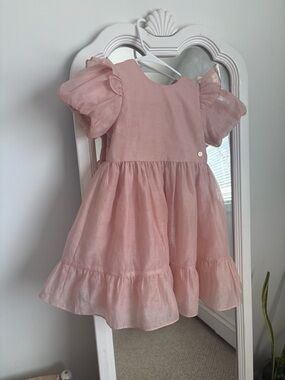 Laura Ashley Pale Pink Puff Sleeve Party Dress